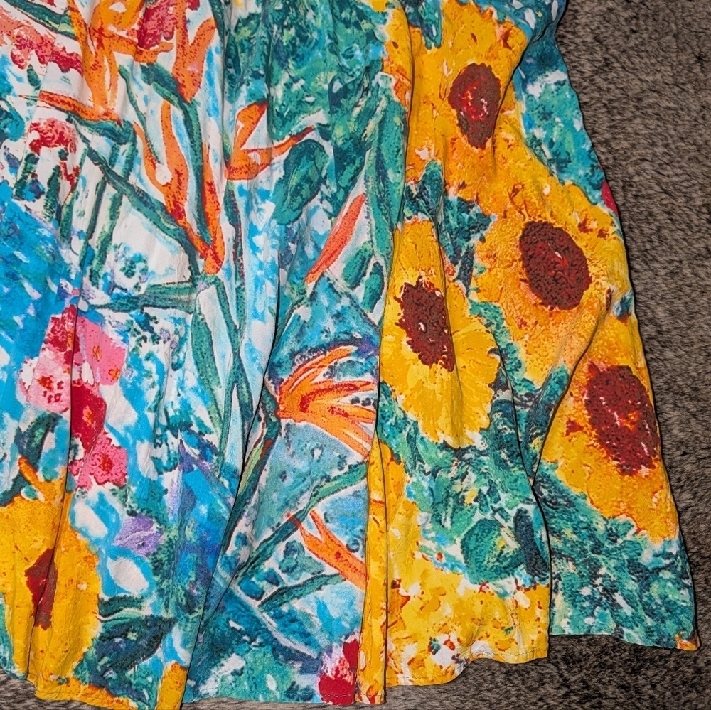 Jams World Vintage Sun Dress With Pockets Doyle Sunflower Print Women's Medium - Picture 5 of 7